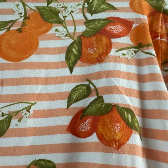 Talbots Striped Orange and White Women's Top - Picture 3 of 8